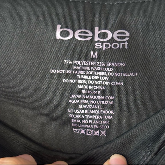 BEBE Sport Black Bike Shorts with Purple Accents Size M - Picture 3 of 7